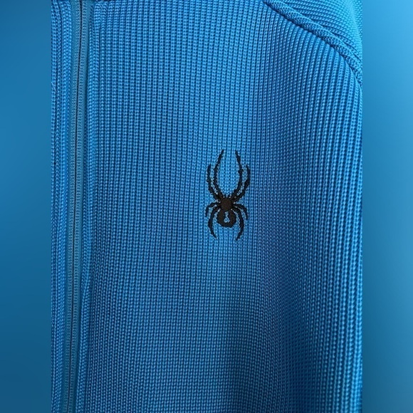 Spyder Sweater Jacket Zip up Blue and Black Large - Picture 2 of 6